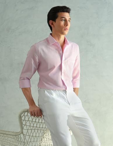 Image of Arrow Solid Slim Fit Formal Shirts for Men - Full Sleeve Shirt for Man