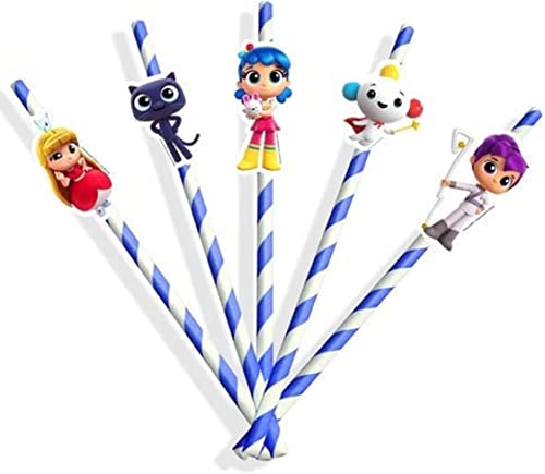 10 pitillos de papel azules para fiesta miniatura 1