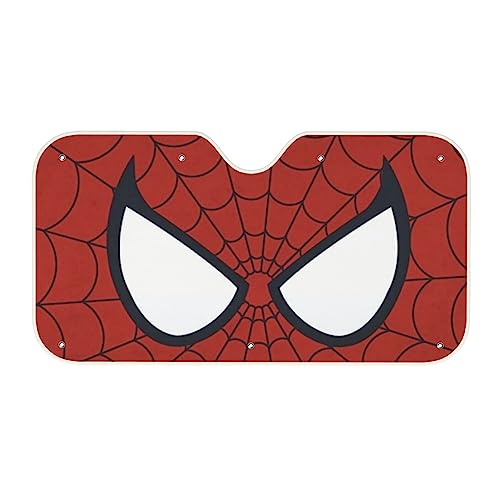 スパイダーマン 車 サンシェード 日除け フロントサンシェード 軽自動車 遮光 断熱 防熱 Uvカット 吸盤8個付 THEBEASTPIE 春夏秋冬用 オールシーズン 簡単取り付け 人気 車用品 キャラクター かわいい 雑貨 130*70 140*76