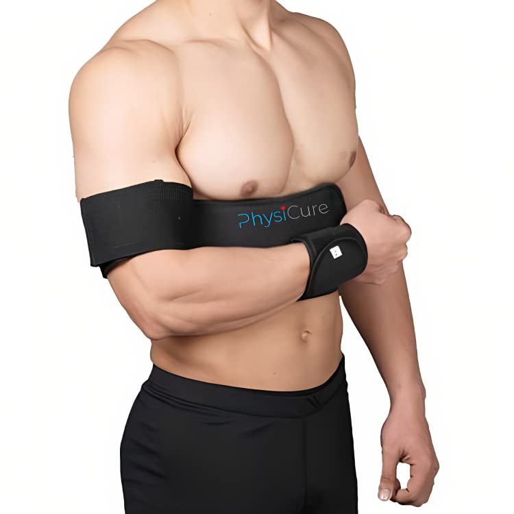 Image of Physicure Comfort and Support For Unisex Arm Sling | Colour - Black | Size - Universal Size | Adjustable Arm Support Sling for Men and Women | Medical Shoulder Elbow Wrist Support Belt for Fracture Injury.