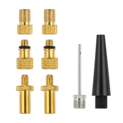 Etmury Lot de 8 Vélo Valve Adapter Set, kit d'adaptateur de Valve de gonflage pour Pompe à air Compresseur/Pompe à Ballon Aiguille/Adaptateur SV AV DV