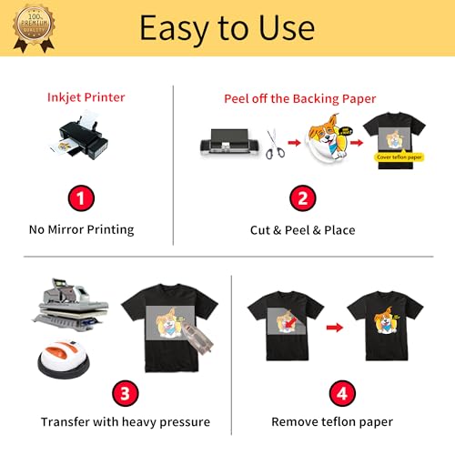 Image of TransOurDream Iron on Heat Transfer Paper for Dark and Light Fabrics (15+15 Sheets, 8.5x11 inch, Mix Pack) Iron on Transfers for T Shirts Printable HTV Heat Transfer Vinyl for Inkjet Printers