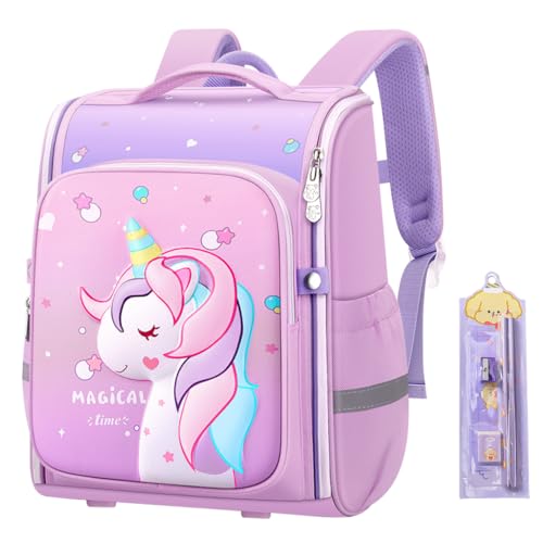 PALAY® School Bag for Girls Durable Waterproof Backpack Unicorn Bags For Girls Burden-relief School Bag for Kids for 3-6 Years Old Birthday Gifts
