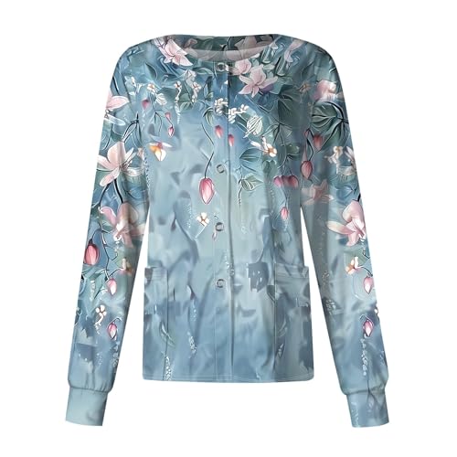 Women's Medical Scrub Jackets for Woman Nursing Scrubs Jacket for Women Green Lab Coat Womans Uniformes De Enfermeras De Mujer Womens Lightweight Jackets