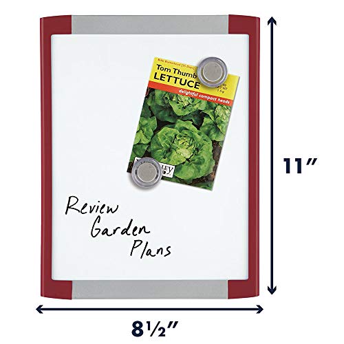 Quartet Magnetic Whiteboard, 8-1/2" X 11" White Board For Wall, Dry Erase Board For Kids, Perfect For Home Office & Home School Supplies, 1 Dry Erase Marker, 2 Magnets, Red Frame (Mhow8511-Rd) #TOP4