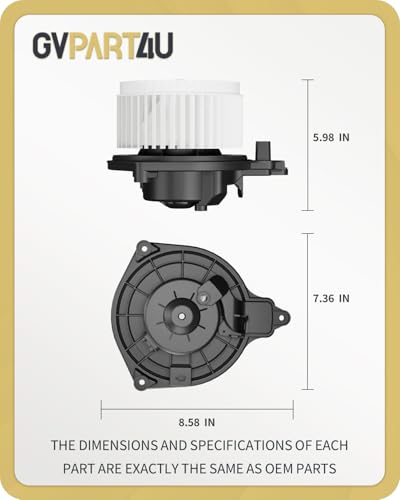 Image of Front Blower Motor 700188 for 2005-2015 Toyota Tacoma, 2005 2006 2007 2008 2009 2010 2011 2012 2013 2014 2015 Blower Motor Fan OE: 75846, PM9297, 87103-04040, 87103-04043, 87103-04044