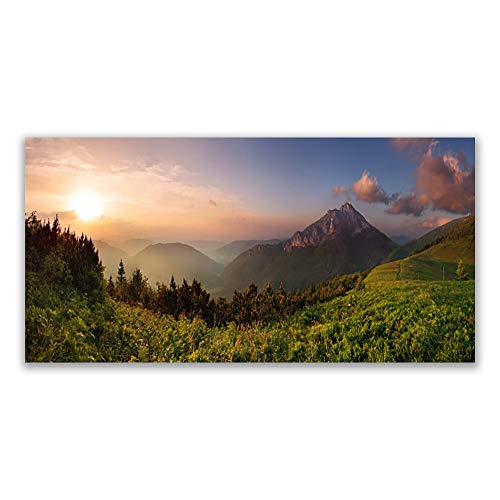 Tableau mural moderne en verre trempé haute définition 120x60cm paysage nature - 2