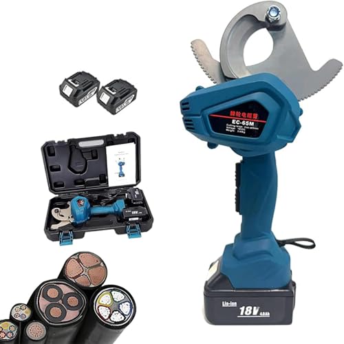 Alicates Hidráulicos De Litio, Cordless Hydraulic Cable Cutter Equipado con Un Potente Motor Garantiza Un Corte De Cables Rápido Y Eficiente para Cobre Aluminio con Batería,75M