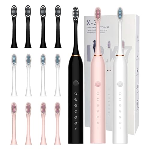 MSETGRD 3 Pack Electric Toothbrush for Adults,6 Mode Rechargeable Electric
