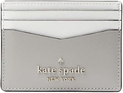 Kate Spade Staci - Tarjetero delgado con bloques de color, color gris Nimbus, Nimbus gris