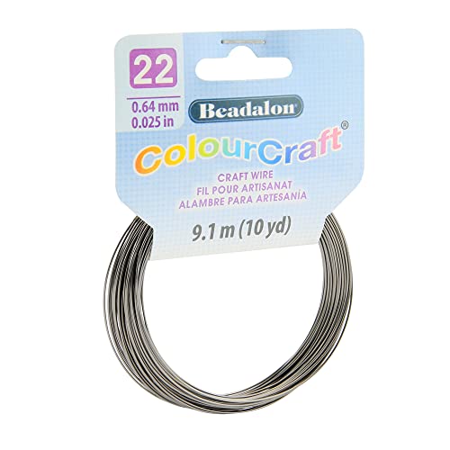 ColourCraft Wire 22ga graphite Beadalon fil métallique anti-ternissement pour création