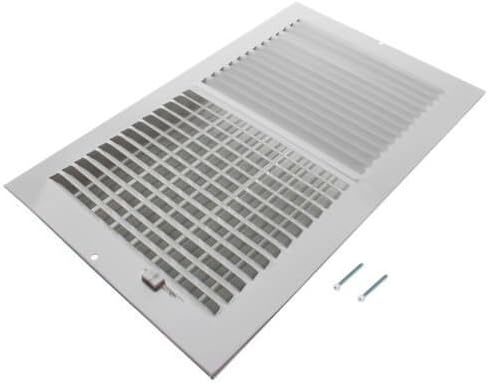 14" x 8" (Wall Opening Size) White Two-Way Steel Sidewall/Ceiling Register (682 Series)
