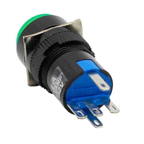 Interruptor de botón momentáneo con LED de 16mm y 220V para paneles CA 5