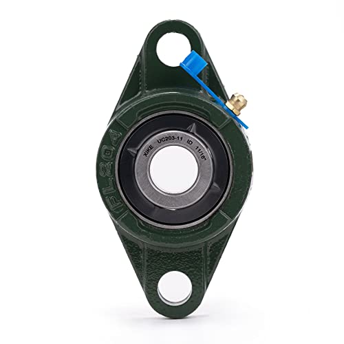Image of XIKE 2 Pcs UCFL203-11 Bore 11 /16 inch Pillow Block Flange Mounted Ball Bearings.