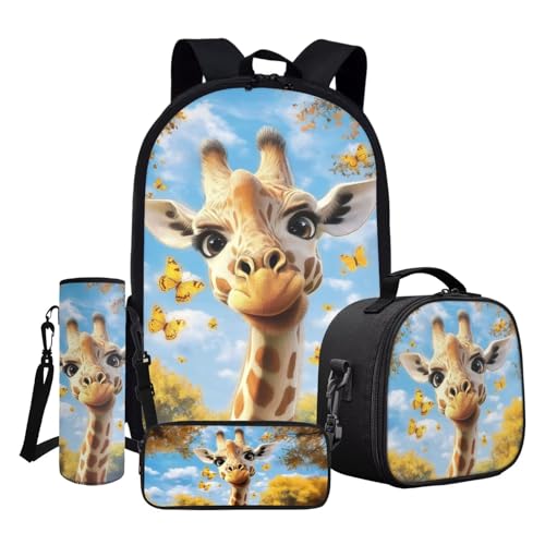 Sac à dos scolaire léger 43 cm avec pochette déjeuner isotherme Deer