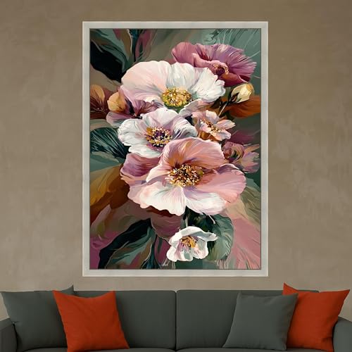 Tableau floral moderne imprimé sur toile premium - Format 40x60 - 4