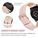 V-MORO Leather Band Compatible with Galaxy Watch 7 5 4 6 Bands 40mm/44mm with Rose Gold Stainless Steel Buckle 20mm Women