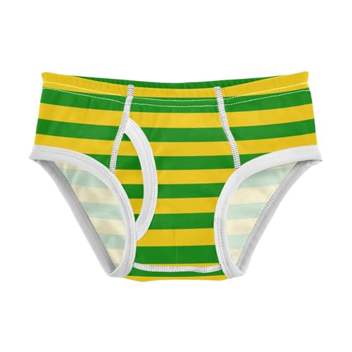 Yellow Green Stripe Toddler Boy's Underwear 2T