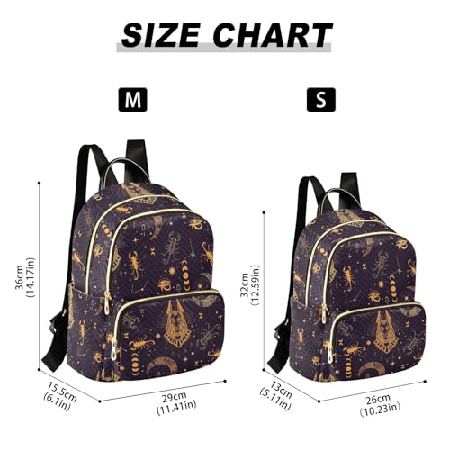 Image of Mini Backpack Egyptian Style Anubis Moon Fashion Backpack Purse for Women,Handbag Shoulder Bag Casual Daypack, Ladies Gift for College Work(S)