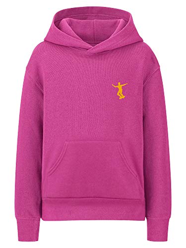 Daxton Youth Unisex Skateboarder Design Hoodie Mid-weight Fleece Sweatshirt,Hot Pink,XL4