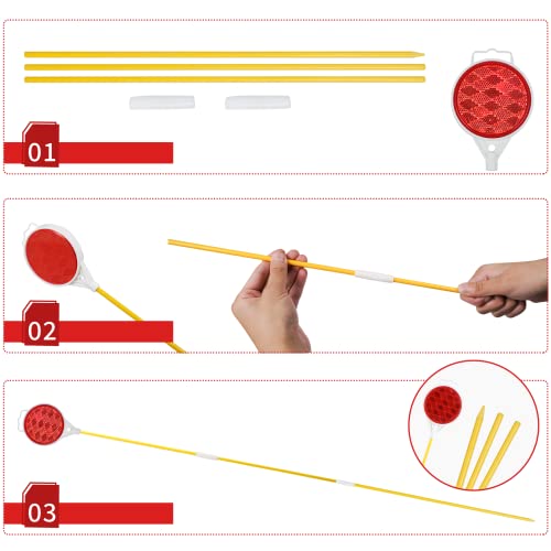 Image of Reflectors for Driveway Entrance Orange Reflective Driveway Markers Snow Plow Markers Plow Markers 51 Inch Yellow Fiberglass Pole Double Sided Reflector for Driveway (8-Pack)