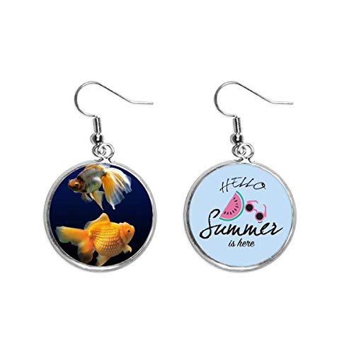 Pendientes de sandía Ocean Fish con foto de ciencia y naturaleza