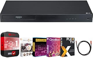 LG UBK90 Streaming 4k Ultra-HD Blu-Ray Player with Dolby Vision Bundle with Deco Gear 6FT 4K HDMI 2.0 Cable + Tech Smart USA Premiere Movies Streaming 2020 + 1 YR CPS Enhanced Protection Pack