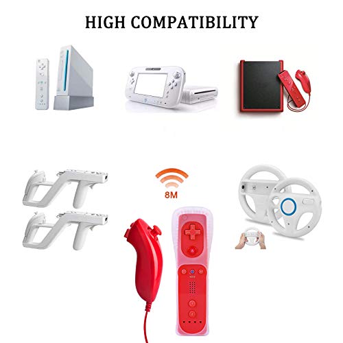 image for Vinklan Wii Remote Controller and Nunchuck Joystick with Silicone Case