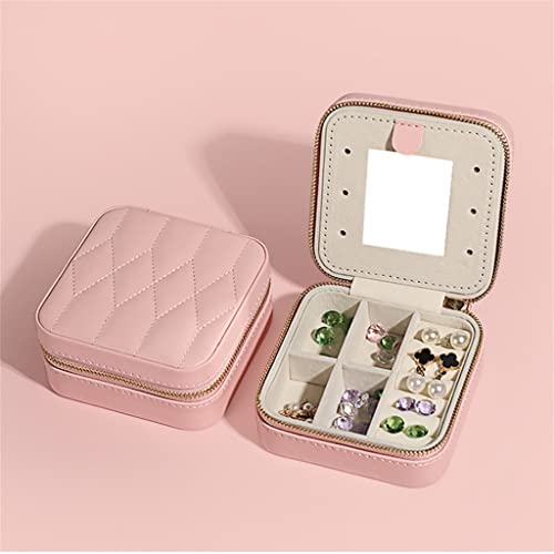 Boîte de rangement de bijoux compacte avec double zip pour sac
