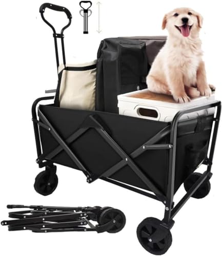 Savieva Bollerwagen Faltbar - Zusammenklappbarer Wagen mit 150kg Große...