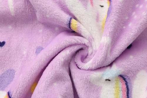Image of Girls Soft Fleece Robes Plush Hooded Bathrobes Sleepwear for Kids 2-16 Years