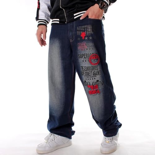 Men's Baggy Jeans Y2K Hip Hop Style Low Rise Jeans Denim Loose Fit Vintage Embroidered Dance Skateboard Pants3
