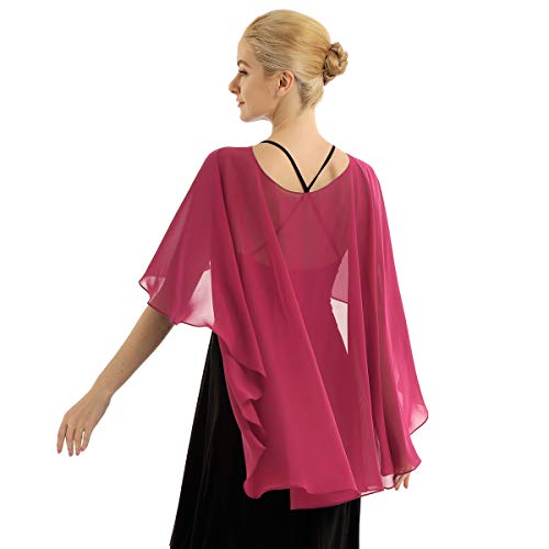 IEFIEL Étole Femme Châle Foulard écharpe Mariage élégante Pashmina pour Tenue Robes Soirée Mariée Gala Cape Cache-Maillots de Bain Plage Bikini Jupe Couvrir Robe Bordeaux Taille Unique