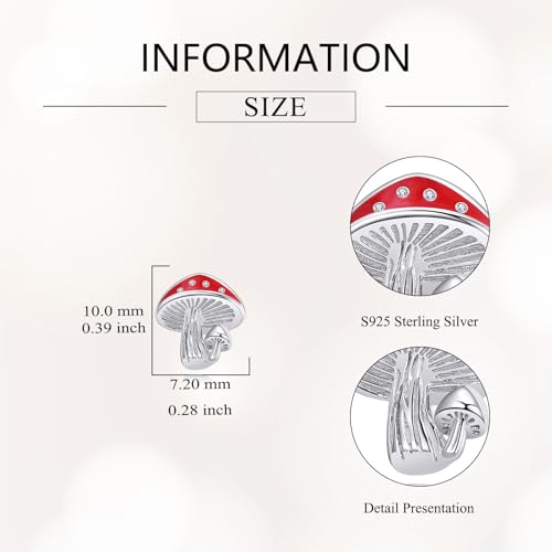 Mushrooms Stud Earrings Sterling Silver Cute Mushroom Earring Nature Gifts for Women Men3