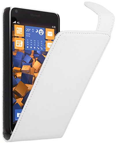 mumbi   Funda con Tapa para Microsoft Lumia 640, Color Blanco