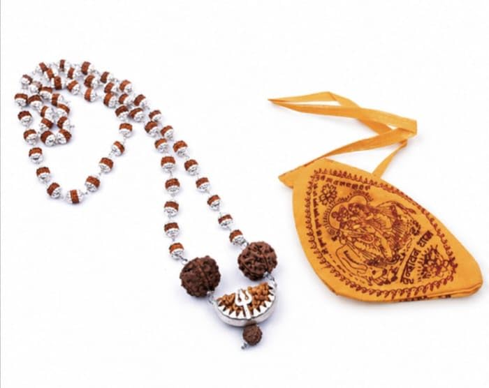 Trishul Damru Shiva Pendant | Meditation, Yoga & Shiv Puja Mala for Men & Women with Free Japa Potali प्रीमियम रुद्राक्ष पेंडेंट जप माला 108 मनके फ्री जप पोटली के साथ-image-14