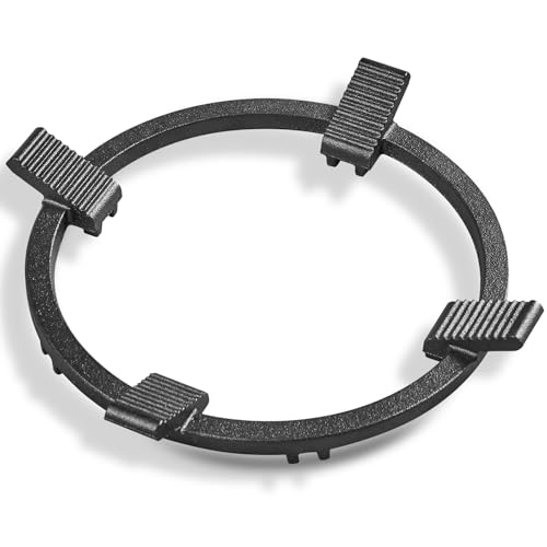 WANGYUANJI 8.3' Cast Iron Wok Ring for Gas Burner - Universal Stove Adapter for Round Bottom Woks, Heavy Duty Non-Slip Support Rack Fits 6.7' Cookware, Stable & Heat-Resistant Stove Grate Stand