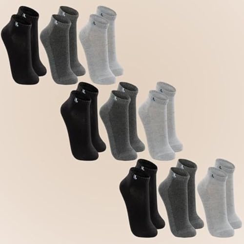 Kit 9 Pares Meias Masculina Lupo Cano Curto Sport Algodão Original 3225 (G 41 a 44, Escuras)