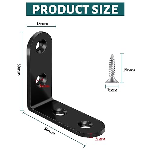Yeepeo 12 Pcs Corner Brackets 50 × 50mm - Image 2