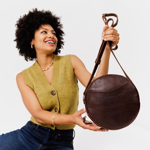 Image of Portland Leather Goods Circle Crossbody Bag for Women - Handmade from the Finest Full-Grain Hides
