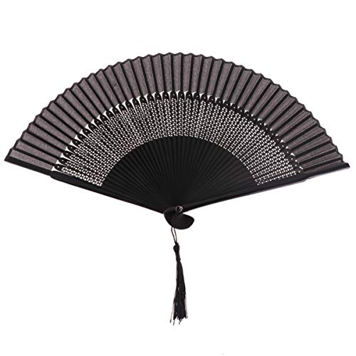 STOBOK Ventiladores de Dobramento de Mão Com Moldura de Bambu Ventiladores de Dobradura de Seda Vent