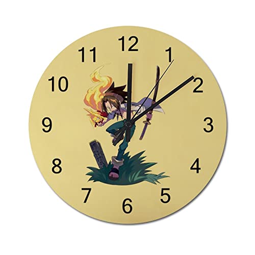 麻倉 葉 シャーマンキング 静音 壁掛け時計 掛け時計 時計 木製 直径 25cm 電池式 シンプル インテリ 雑貨 自宅 寝室 キャラクター グッズ おしゃれ かわいい MayHom