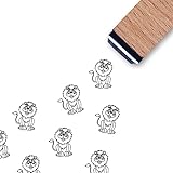 Cute Lion Rubber Stamp, 3/5 Inch Small Mini Stamp for Scrapbooking Card Making Planner