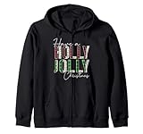 plaid leopardato con bufalo have a holly and jolly merry christmas felpa con cappuccio