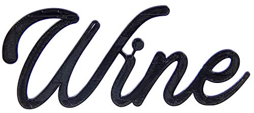 Wine Wall Art Black Finish Word Art Hanging Home Decor Typography for Kitchen Dining Living Room