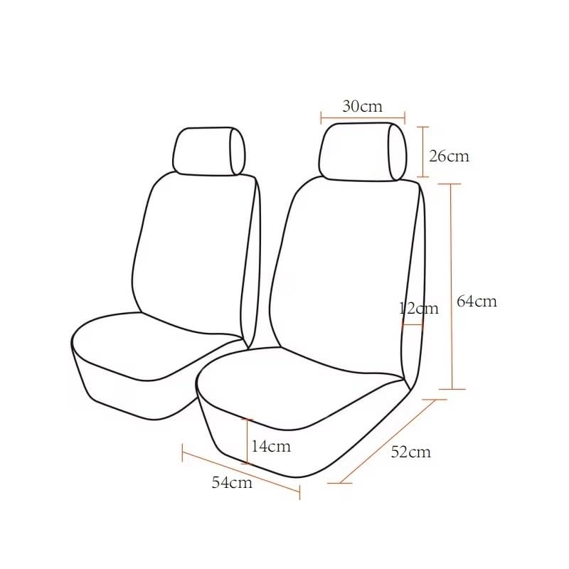 Autositzbezüge Autositzbezug-Zubehör, Innenraum, Airbag-kompatibel, Universell, Passend Für Die Meisten Autos, SUV, LKW, 5 Mm Schwamm Autschonbezüge(For 1 Front seat)