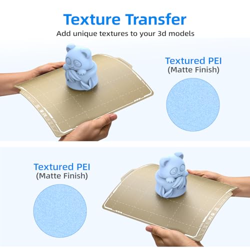 Image of BIQU PyroGrip Double Side Textured PEI Build Plate for Bambu-Lab P1P P1S P2S X2D X1C X1E A1 3D Printers 257x257mm PEI Spring Steel Flexible Sheet Print Bed Removable Surface Platform