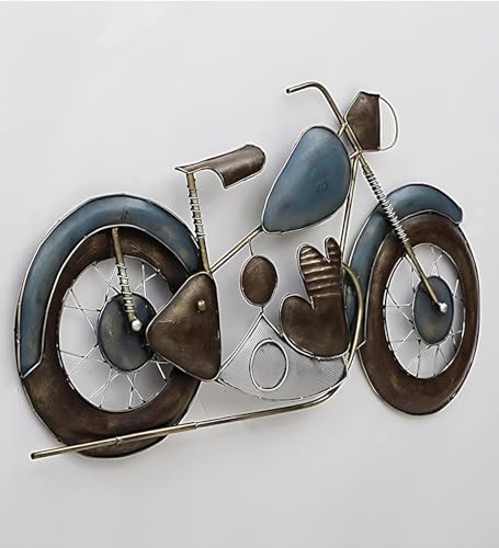 Image of PEDEX - Multicolor Stylish Metal Wall Bullet Bike Wall Hanging Home Decor Wall Sculptures for Living Room, Bedroom, Office, Hotel (28x2x16 inch)