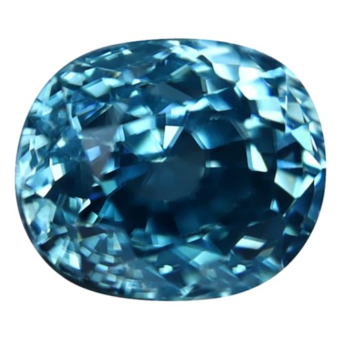 Zircon bleu cambodgien de 3.23 carats, une pierre précieuse ovale haute joaillerie