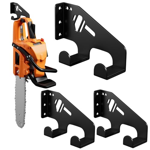 XZHXFX Chainsaw Hanger Wall Mount - Heavy Duty Chainsaw Holder for Garage Organization Storage Shed Organizer Chainsaw Rack with Protective Pad Garage Tools 3 Packs